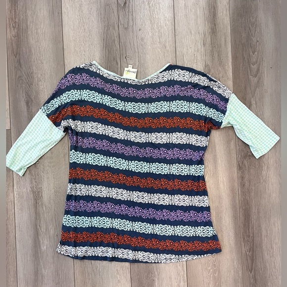 Porridge Anthropologie 3/4 Sleeve colorful Blousee - Picture 2 of 2